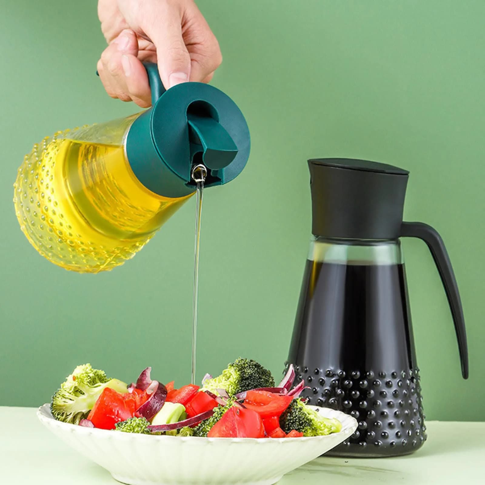 Automatic Glass Oil Pot with Handle -630ml